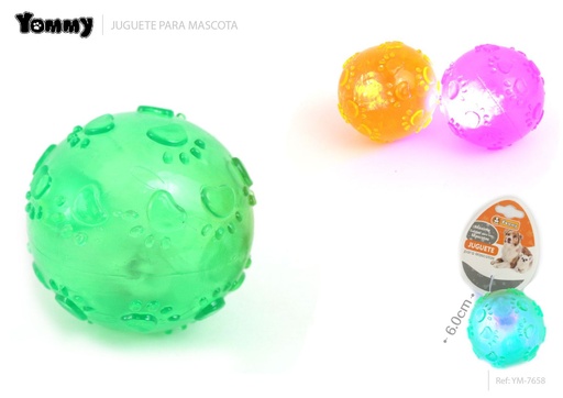 [YM7658] Juguete TPR para mascotas de 6.0 cm - Juguete luminoso LED