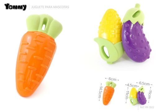 [YM7822] Juguete TPR con forma de verduras para mascotas 11x6.5x4cm