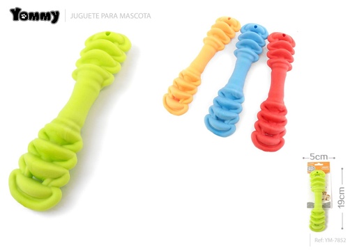 [YM7852] Juguete de goma en forma de mancuerna 19cm*5cm - Juguetes para mascotas