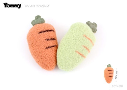 [YM8321] Juguete para gato zanahoria de armiño (10cm) - Juguetes para gatos