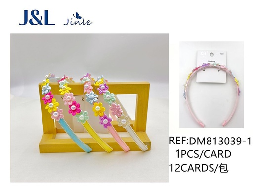 [DM813039-1] Diadema para niños con diseño de flor 1cm