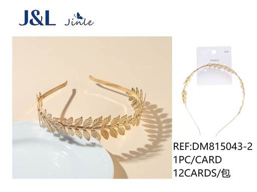 [DM815043-2] Diadema de metal con hojas doradas 0.5cm accesorio para el cabello