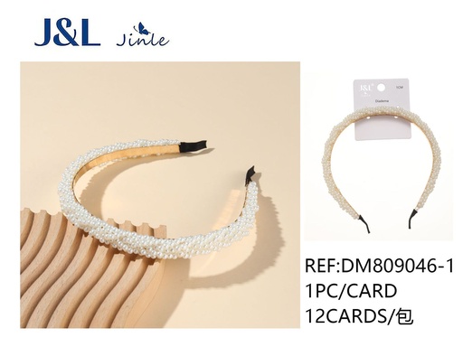 [DM809046-1] Diadema con perlas, 1 cm, blanca