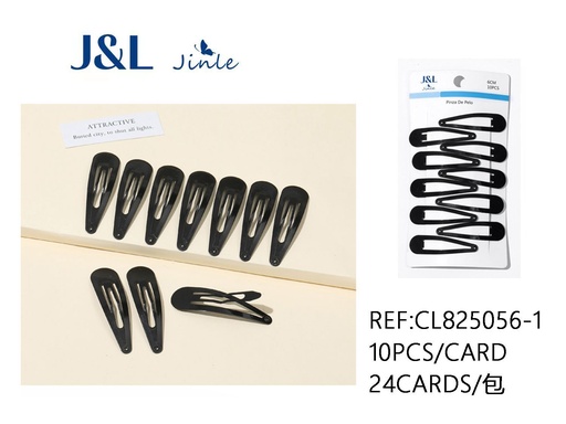 [CL825056-1] BB clip 6CM negro 10PCS - Accesorios de cabello