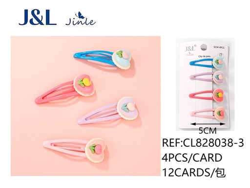 [CL828038-3] Set de BB clips con flores 5cm 4pcs para niñas