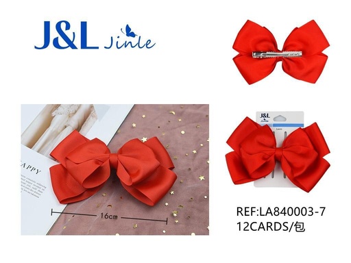 [LA840003-7] Clip con lazo rojo 16 cm - Accesorios para el cabello