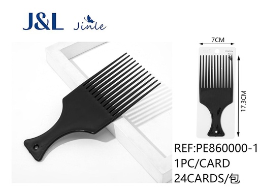 [PE860000-1] Peine plano 17.3x7cm negro para desenredar cabello