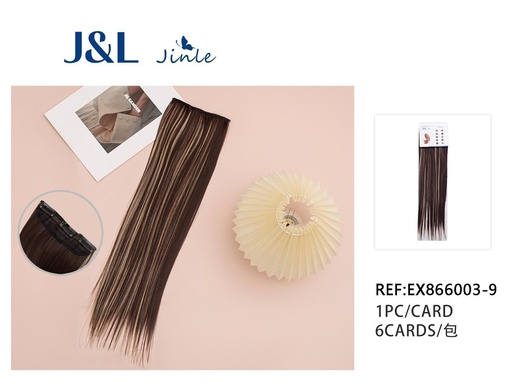 [EX866003-9] Extensiones lisas con 3 clips rubio y castaño