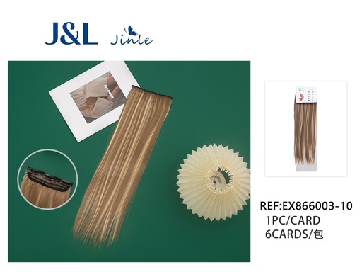 [EX866003-10] Extensiones lisas con 3 clips, 50cm, rubio claro, para peinados y moda