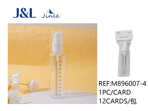 [M896007-4] Botella con tapa y medidas 100ml transparente