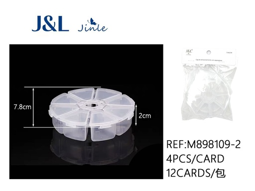 [M898109-2] Pastillero de 8 rejillas transparente 7.8x2cm para almacenamiento de medicamentos