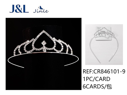 [CR846101-9] Diadema de corona plateada, elegante y sofisticada