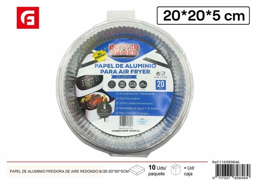 [116989846] Papel de aluminio freidora de aire redondo 20x20x5 cm - Desechables