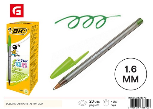 [150838870] Bolígrafo BIC Cristal Fun Lima - Material de oficina