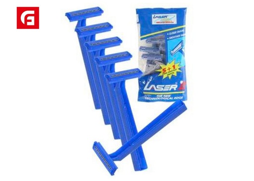 [118410109] Maquinilla de afeitar laser doble hoja pack de 5+1 para cuidado personal