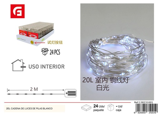 [138231001] Cadena de luces de pilas blanco para iluminación decorativa