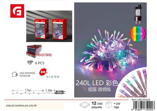 [138235020] Guirnalda de luz LED 240L - Decoración navideña