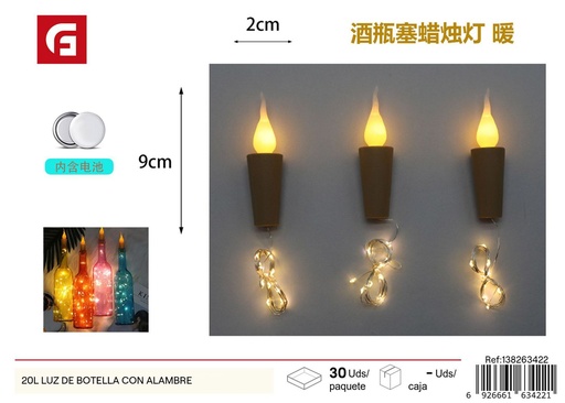 [138263422] Luz de botella con alambre 20L - Decoración navideña luminosa