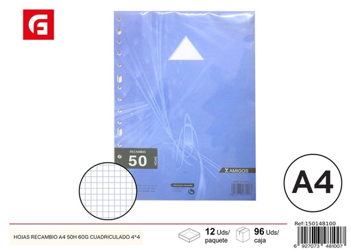 [150148100]  Hojas de recambio A4 50 hojas 60g - Papelería para el hogar