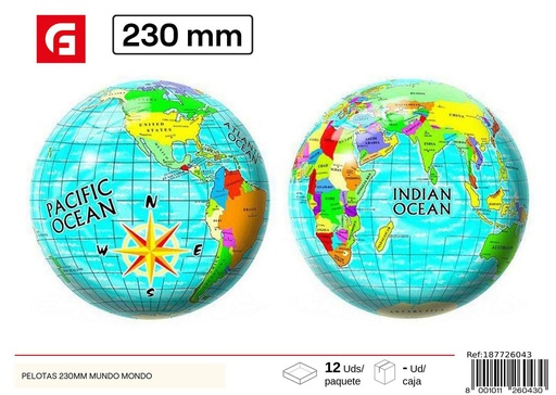 [26043] Pelota del mundo de 23 cm - Juguetes y deportes