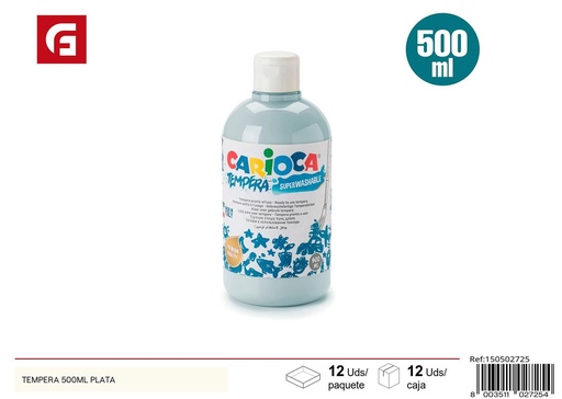 [150502725] Pintura tempera 500ml plata - Material escolar