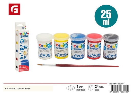 [150503300] B/5 vasos tempera 35gr - Material escolar