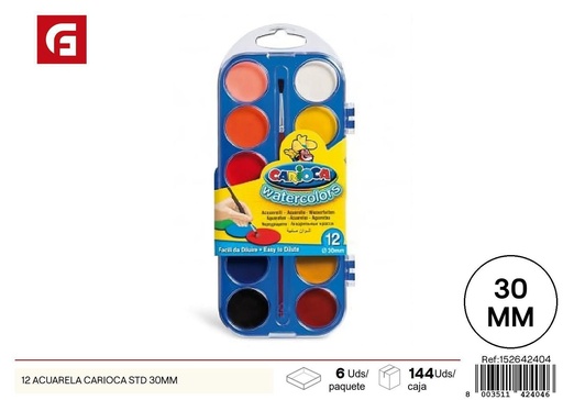 [152642404] Acuarela Carioca 12 colores 30mm - Materiales escolares
