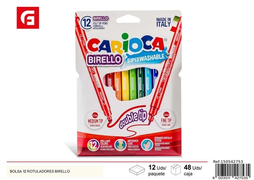 [A003921] Bolsa de 12 rotuladores Birello - Papelería 