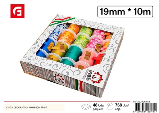 [307926148] Cinta decorativa 19mm x 10m con estampado - Material decorativo