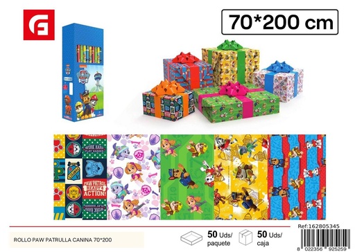 [162805345] Papel regalo 70*200 cm - Rolos de Paw Patrol