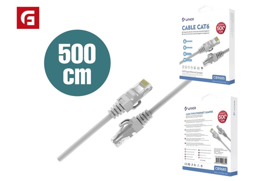[189099685] Cable puente de red 5 m blanco - Electrónica