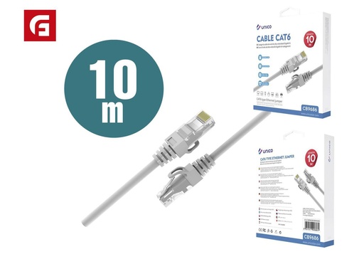 [189099686] Cable de red puente 10m blanco para conexión de equipos