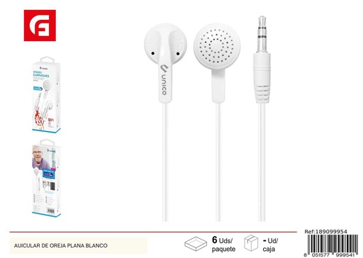 [189099954] Auricular de oreja plana blanco para dispositivos electrónicos