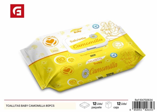 [104702634] Toallitas baby camomila 80PCS - Productos de cuidado personal