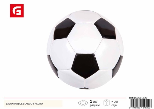 [160651520] Balón de fútbol blanco y negro clásico - Juguetes deportivos