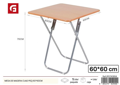 [201741904] Mesa de madera cuadrada pequeña 60x60cm - Muebles de decoración del hogar