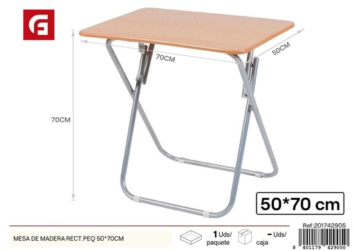 [201742905] Mesa de madera rectangular pequeña 50x70 cm - Muebles y decoración del hogar