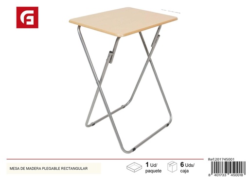 [201745001] Mesa de madera plegable rectangular - Muebles para decoración