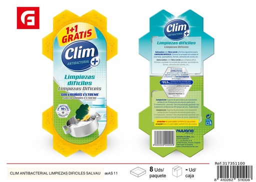 [317351100] Esponja Clime antibacterial para limpiezas difíciles - Utensilios de limpieza