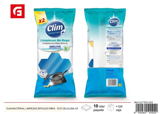 [317351102] Limpieza difícil esponjas CLIM + ECO CELULOSA x2 - Productos de limpieza
