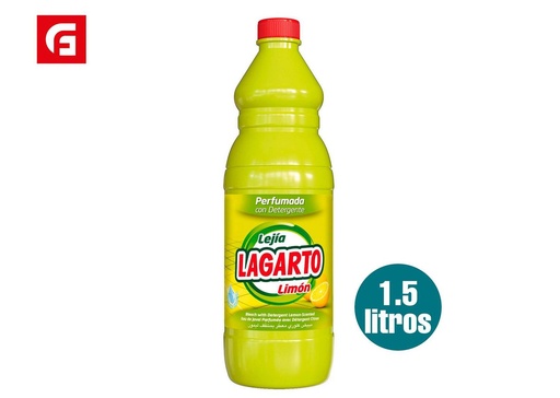 [110100205] Detergente lejía Lagarto limón 1.5L para limpieza del hogar