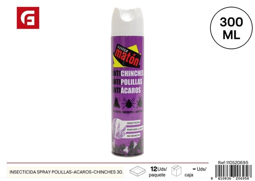 [110520695] Insecticida spray para polillas, ácaros y chinches 300 ml - Productos de limpieza 