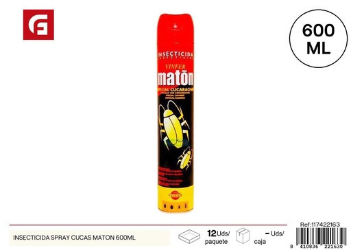 [117422163] Insecticida en spray Cucas Matón 600ml para control de plagas