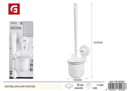 [178730166] Escobilla de baño con ventosa para limpieza y organización