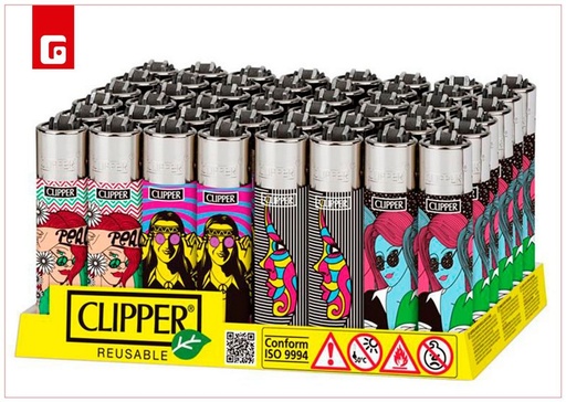 [182896191] Mechero Clipper Large Hippie Girls B-48 para fumadores