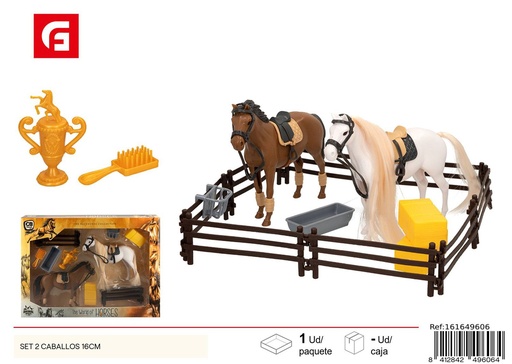 [161649606] Set 2 caballos 16 cm - Juguetes de animales