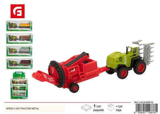 [161649876] Tractor de metal Speed y Go - Juguete de granja divertido