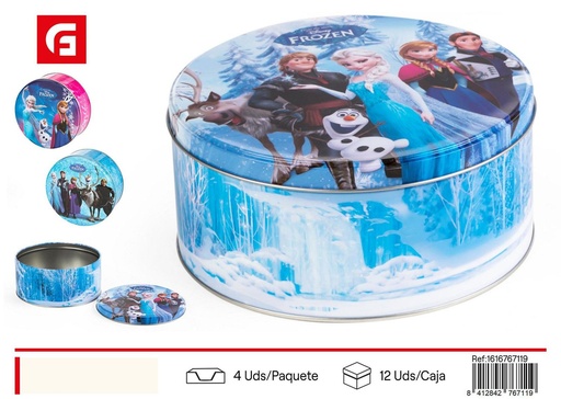 [1616767119] Caja metálica redonda Frozen - Decoración festiva