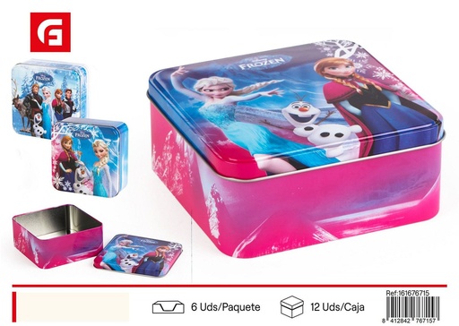 [161676715] Caja metálica cuadrada Frozen - Decoraciones navideñas