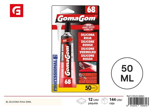 [155214061] Silicona roja 50ml para manualidades y reparaciones